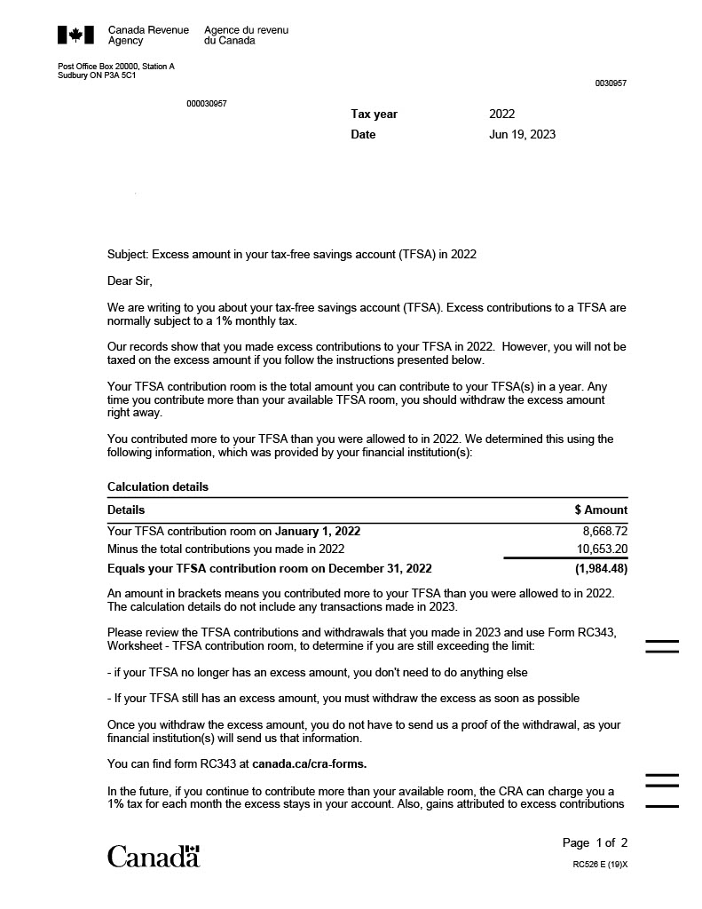 RRSP Excess Contributions