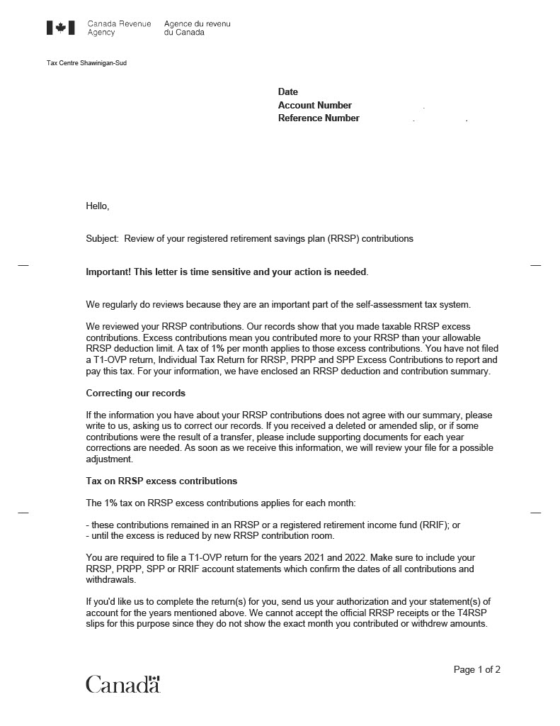 TFSA Excess Contributions