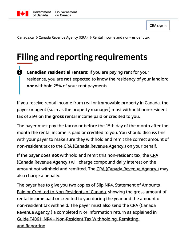 Non-Resident Tax Returns